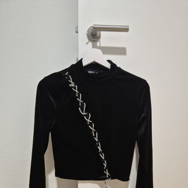 Bluse mit Glitzeband