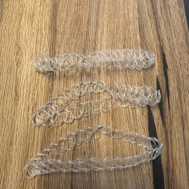 Clear tattoo choker necklaces set of 3