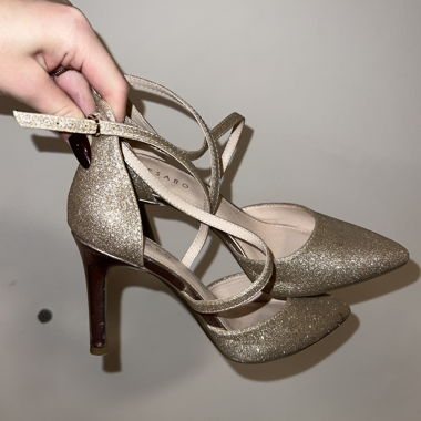 Glitzernde High Heels in Gold Gr.37