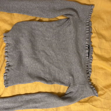 Haut côtelé gris taille S