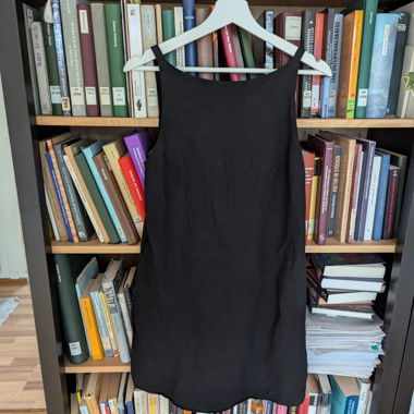 Massimo Dutti black linen-viscose dress
