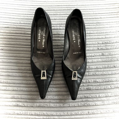 Petit talon noir a strass made in Italy y2k 