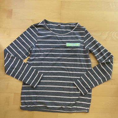 Gestreiftes Langarmshirt für Mädchen 152/158