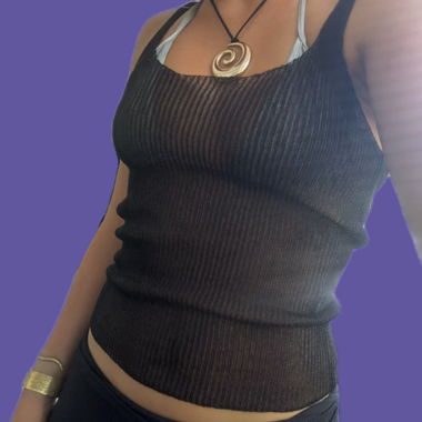 See trough shimmery Spaghetti Strap Top