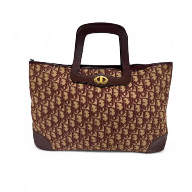Vintage Christian Dior Oblique Tote Bag 1970