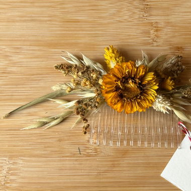 Peigne à cheveux en fleurs séchées