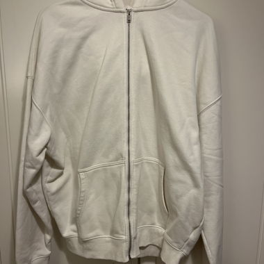 White / cream zip hoodie