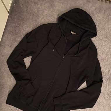 Baggy Fit Basic Black Zip-Up Hoodie