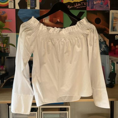 Off shoulder white shirt