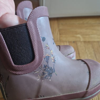 Kinder-Gummistiefel rosa mit Blumen