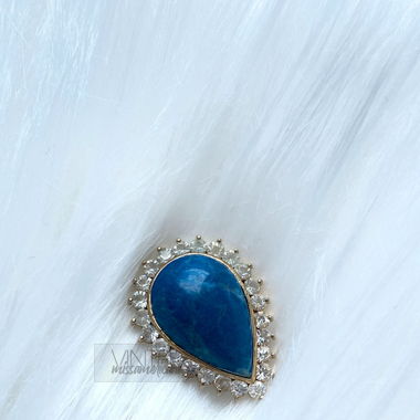 Echt Vintage Brosche mit blauem Stein