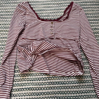 Top rosso bianco a righe