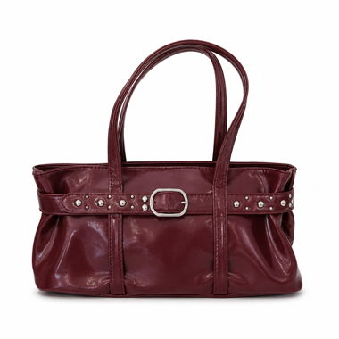 Borsetta bordeaux con borchie