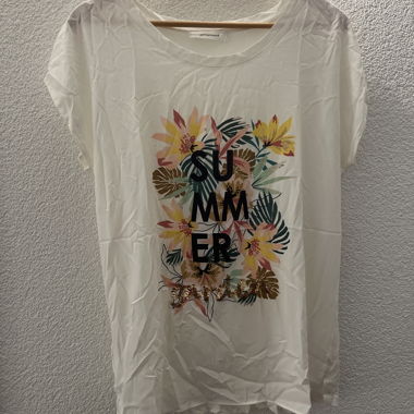 T-shirt blanc imprimé Summer