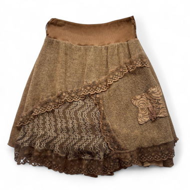 Unique Lace Layered Mini Skirt (S)