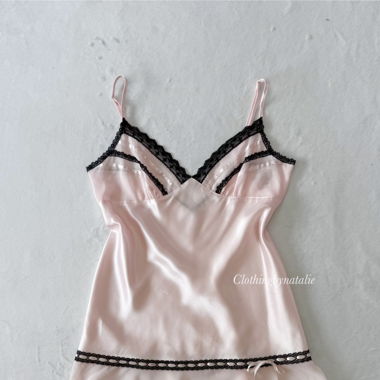 Morgan Taylor Pink Satin Slip Dress (S)