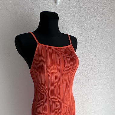 Midi Kleid Bodycon Orange Gr. M 38