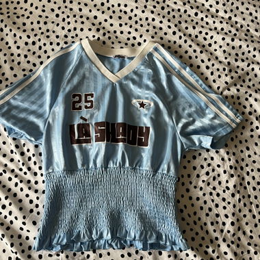 Blue Jersey Crop Top