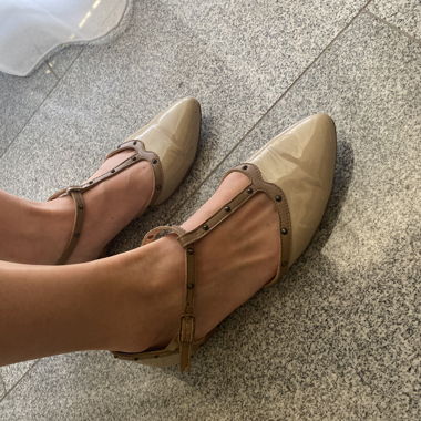 Ballerines Mary-Jane beiges