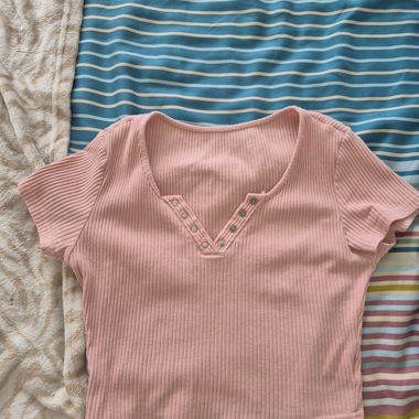 Ribbed Pink Top