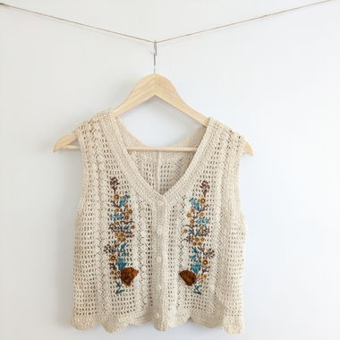 Boho Weste mit Stickerei XS