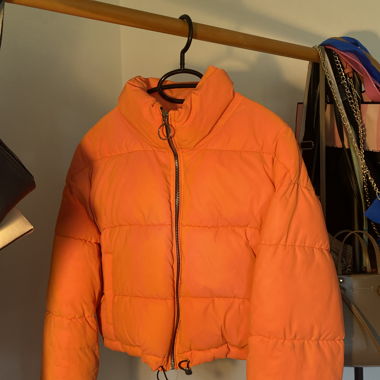 Doudoune orange fluorescente 