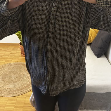 Camicia in seta a pied de poule