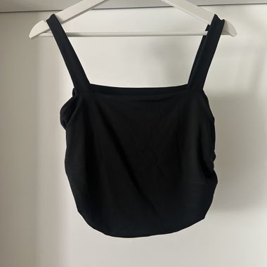 Black camisole top with straps