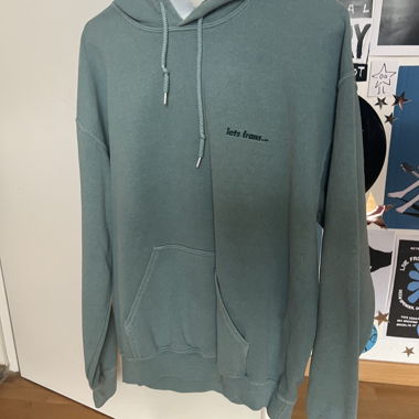 qualcosa di francese... felpa con cappuccio blu turchese taglia S