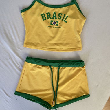 Completo Brasil top e shorts