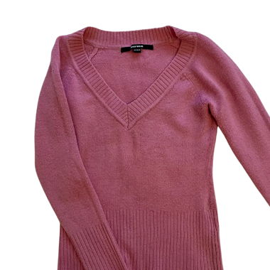 Maglione rosa scollo a V