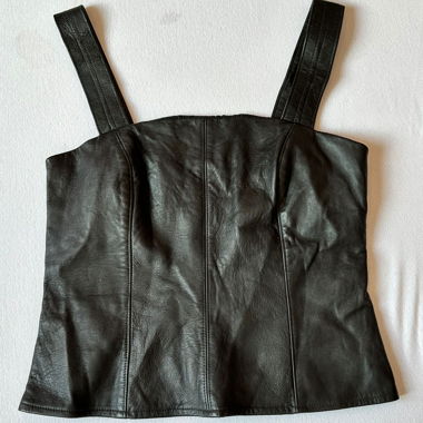 Top Bustier Versace in ecopelle nera
