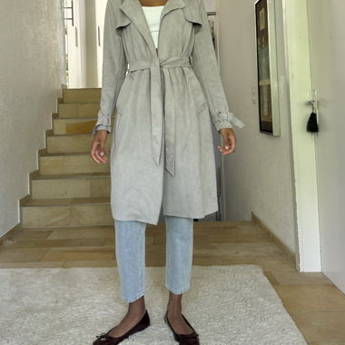 Grey Trench Coat by Chics Jeune