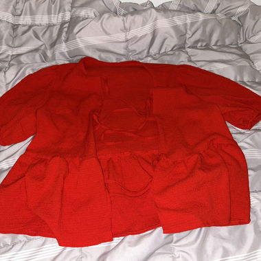 Top Babydoll Rosso
