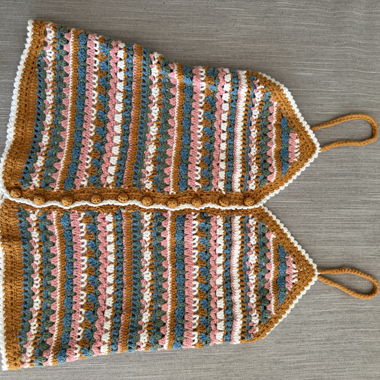 Top crochet multicolore