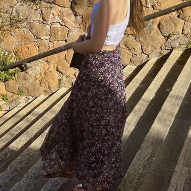 Floral Pleated Skirt