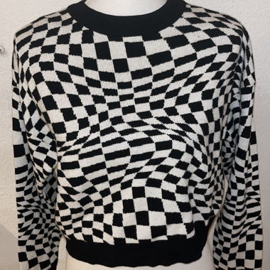 Pull à motif damier