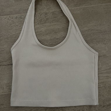 Ribbed halter crop top