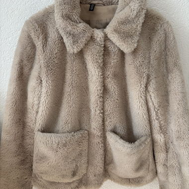 Cappotto corto in ecopelliccia H&M beige
