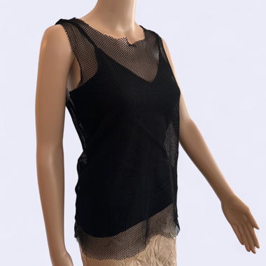 Canotta in mesh nera