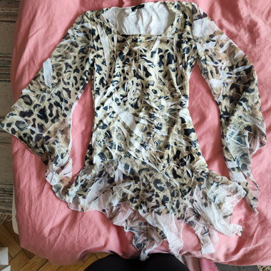 Blouse asymétrique à imprimé animal