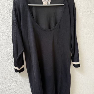 Schwarzes Netzshirt 3/4-Ärmel