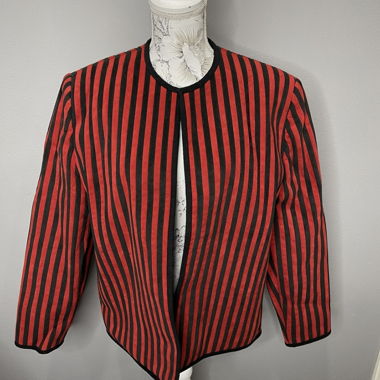 Blazer vintage années 70/80 noir-rouge, taille 38