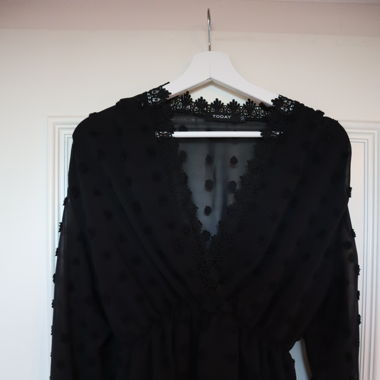 Black Ruffle Blouse