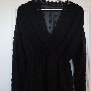 Black Ruffle Blouse