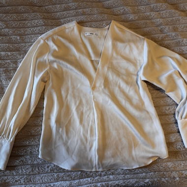 Cream long sleeve blouse