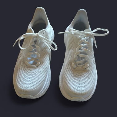White Hoka One One Clifton 7 running