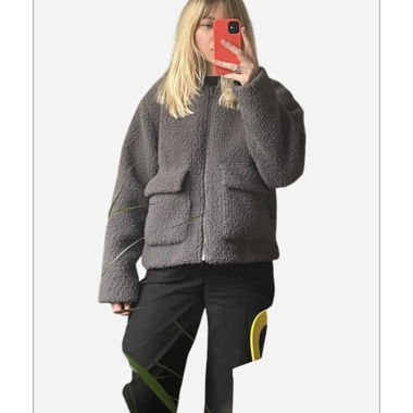 Veste teddy grise