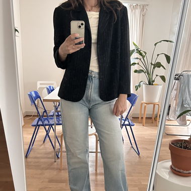 Veste blazer à rayures fines