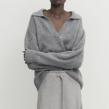 Pullover in Polo-Stil